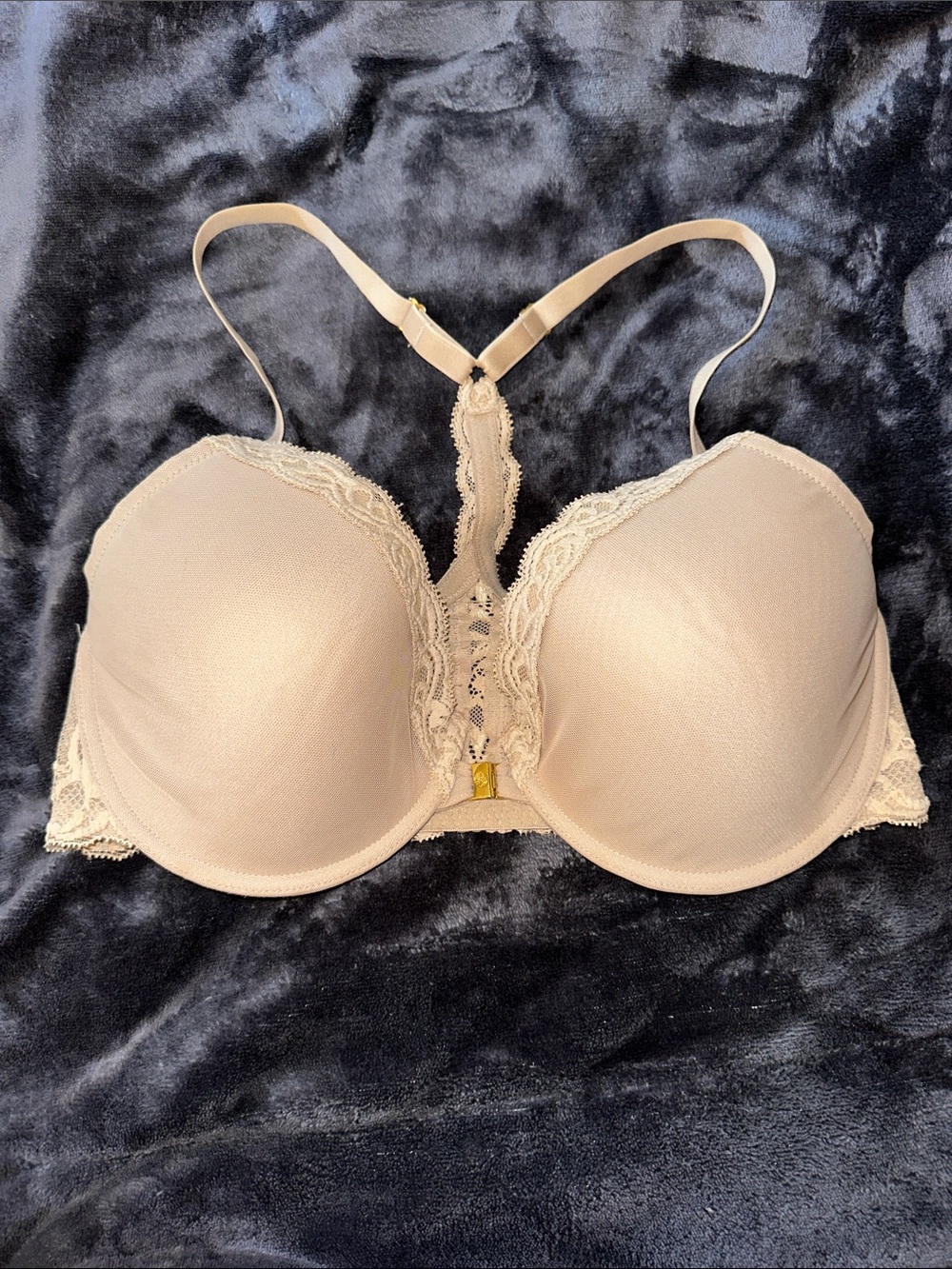 Natori Feathers Beige Lace-Trim Racerback T-Shirt Bra - Women Intimates